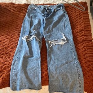 Zara light wash wide leg jeans